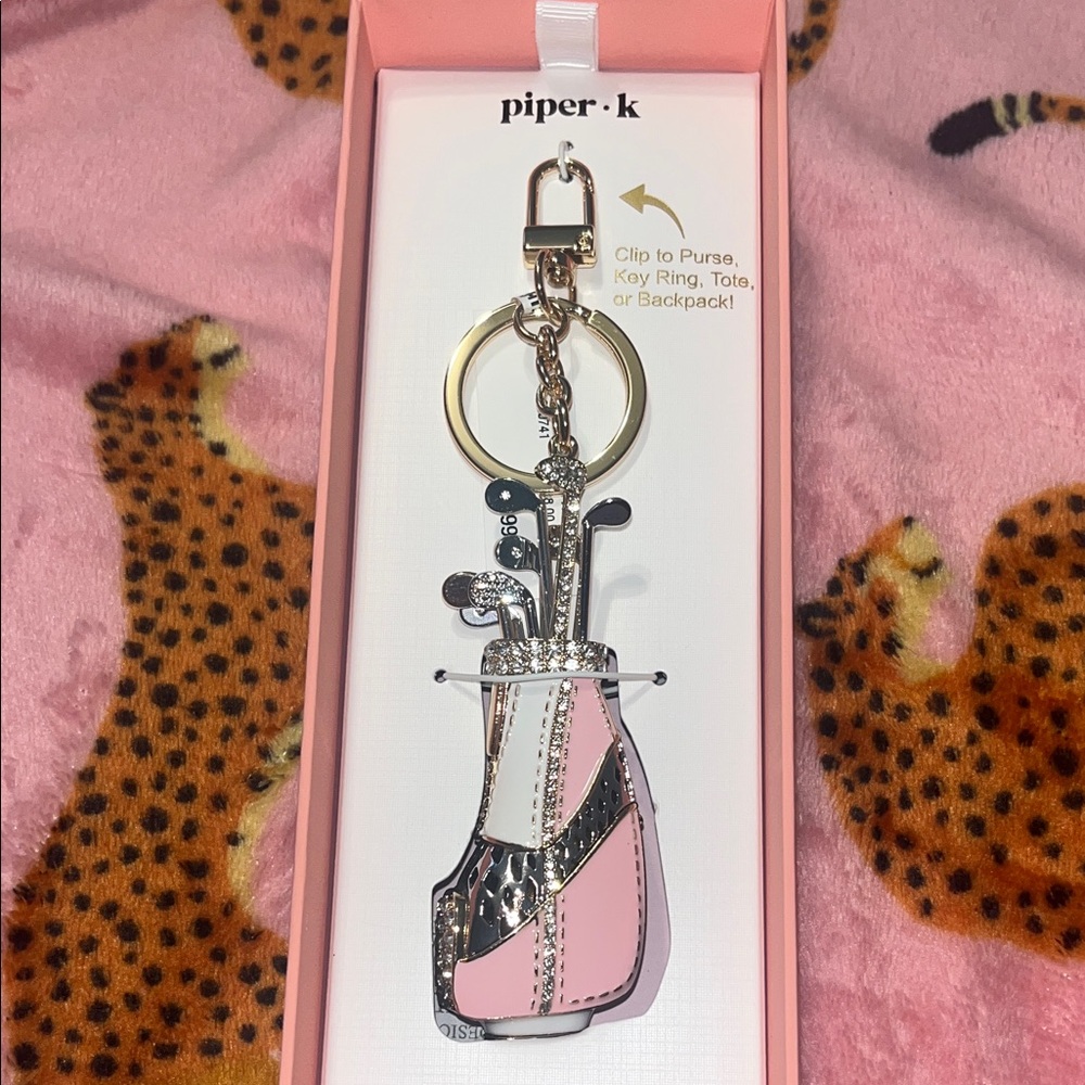 Piper Pink and Silver Golf Bag Keychain